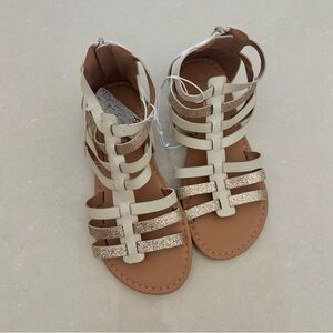 Mudd Kids Cream and Gold Gladiator Sandals